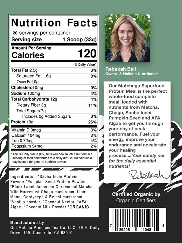 Nutrition Facts of NEW - Got Matcha Superfood Protein Meal 120g