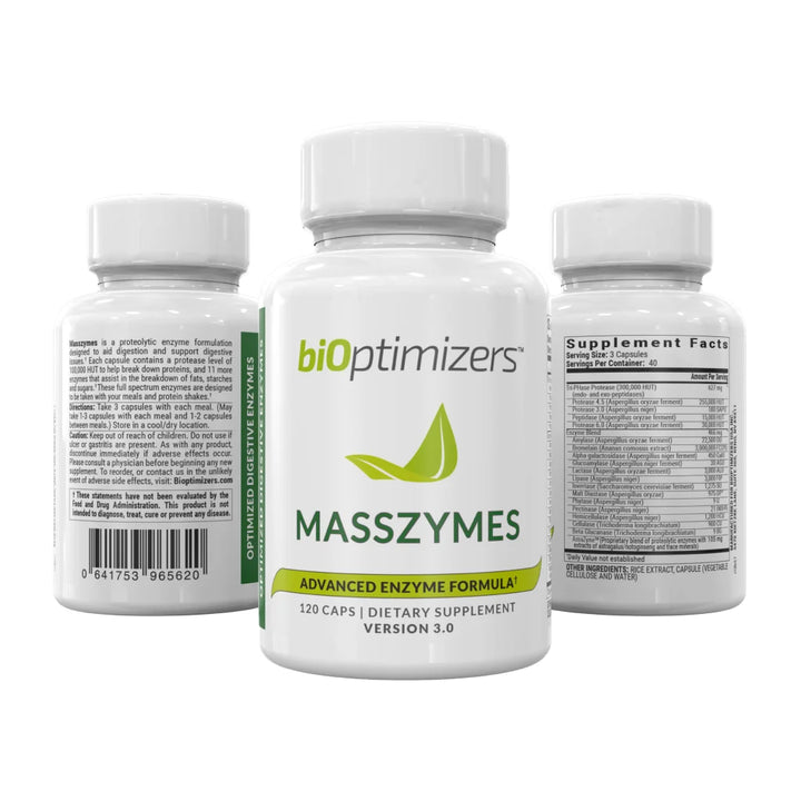 biOptimizers Masszymes - Digestive Enzymes - Relieves indigestion, gas, bloating, and fatigue after meals