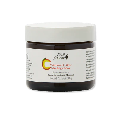 100% PURE 18.3% ACTIVE INGREDIENTS VITAMIN C GLOW MAX BRIGHT MASK