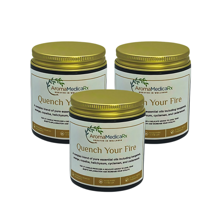 3 pack of 4 oz - AromaMedicaRx Quench Your Fire Medicinal Coconut Soy Candle