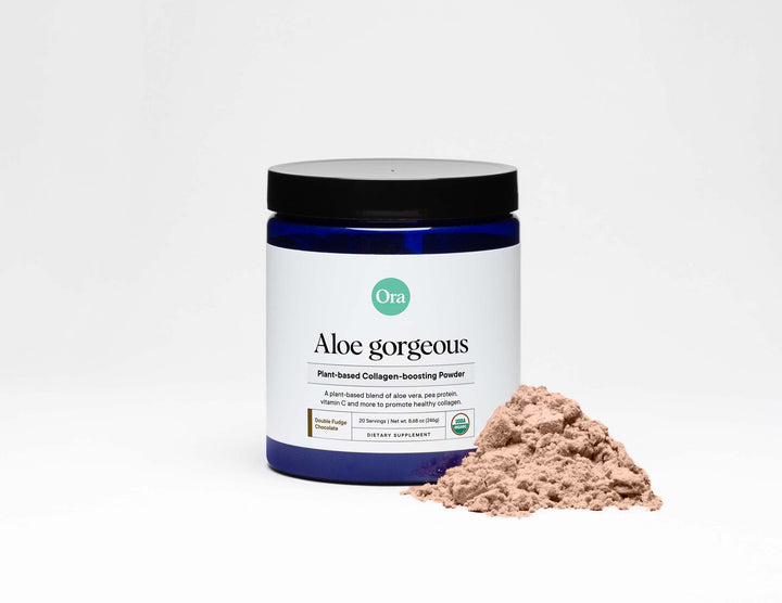 Ora Organic Aloe Gorgeous Plant Based Collagen Boosting Powder Chocolate