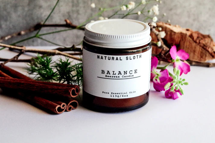 Natural Sloth Beeswax Candle - Balance Scent