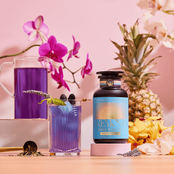 Magic Hour Blue Pineapple: Ceremonial Soda Pop Tea Vibrant pineapple meets lively citrus, delivering an authentic soda pop experience with a natural, effervescent touch.
