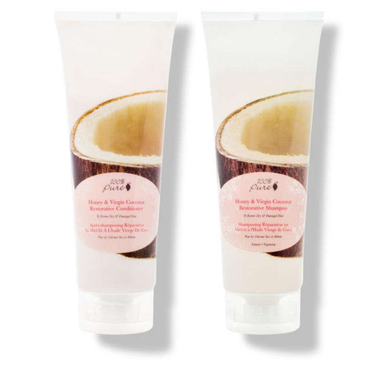 100% Pure Honey & Virgin Coconut Shampoo and Conditioner Set