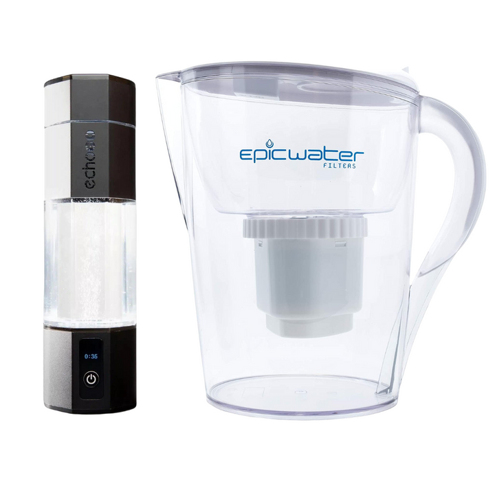 Echo Water Hydrogen Hydration Duo: Echo Go+ Bottle & Epic Water Pure Pitcher