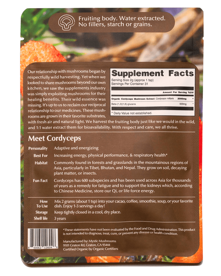 Mystical Mushrooms Cordyceps Energize Naturally—Cordyceps Mushroom for Peak Vitality