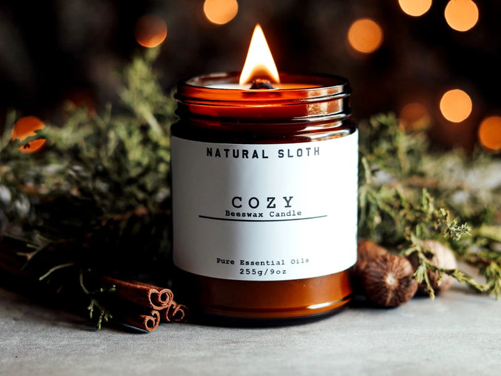 Natural Sloth Cozy Scent Beeswax Candles