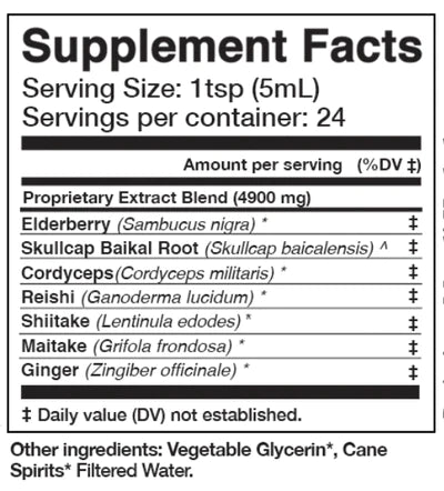 Anima Mundi BLACK ELDERBERRY Elixir Supplement Facts