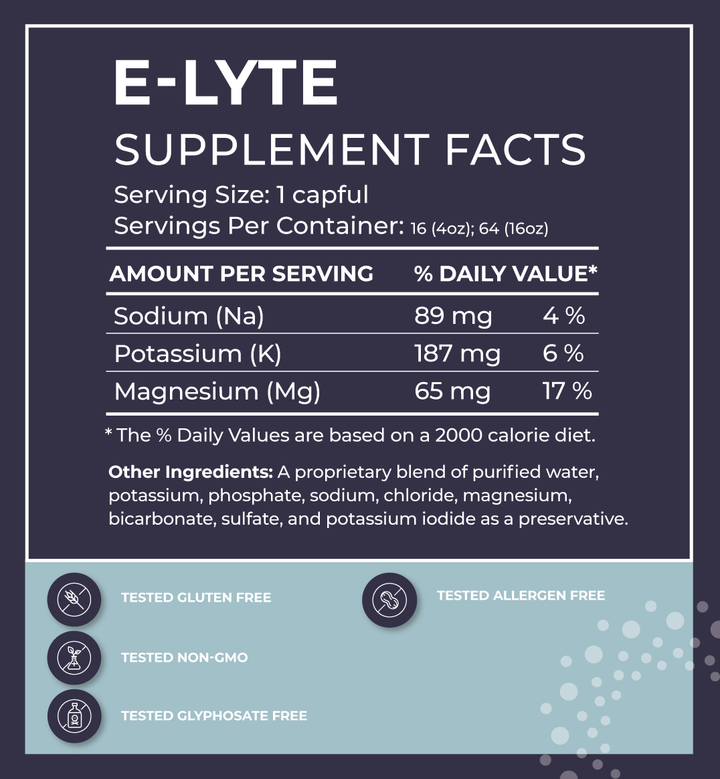 BodyBio E-Lyte Supplement Facts