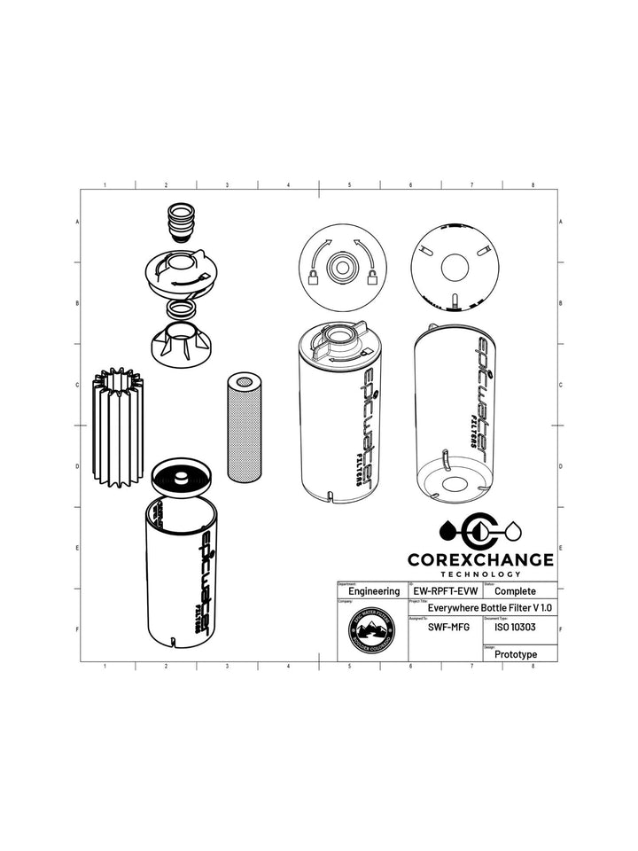 Line art for Epic Everywhere bottle water filter