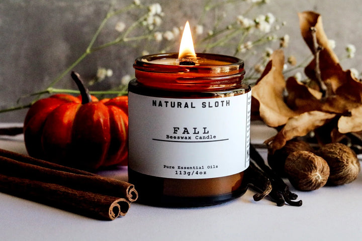 Pure Essential Oils - Fall Scented Beeswax Candles