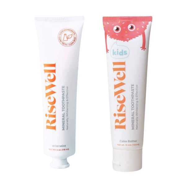 Family Wellness Duo: RiseWell Mineral Toothpaste Set For Kids & Adult