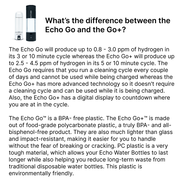 Difference between Echo Go and Echo Go+