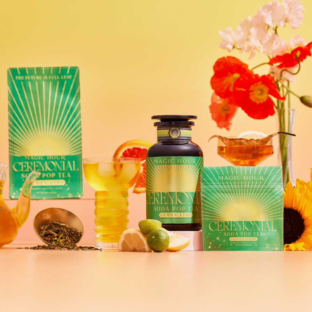 Magic Hour Lemon Lime Green Tea: Ceremonial Soda Pop Tea – The Swell Score
