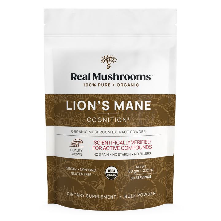 REAL MUSHROOMS Organic Lions Mane Mushroom Powder 