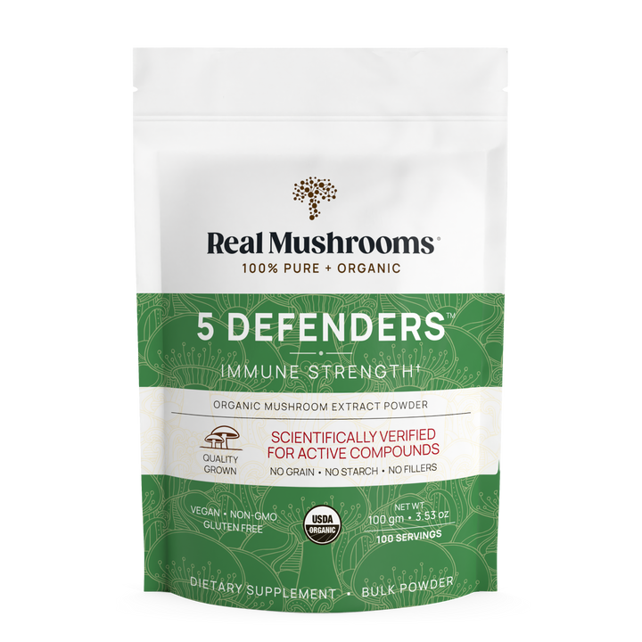 REAL MUSHROOMS 5 Defenders Organic Mushroom Complex