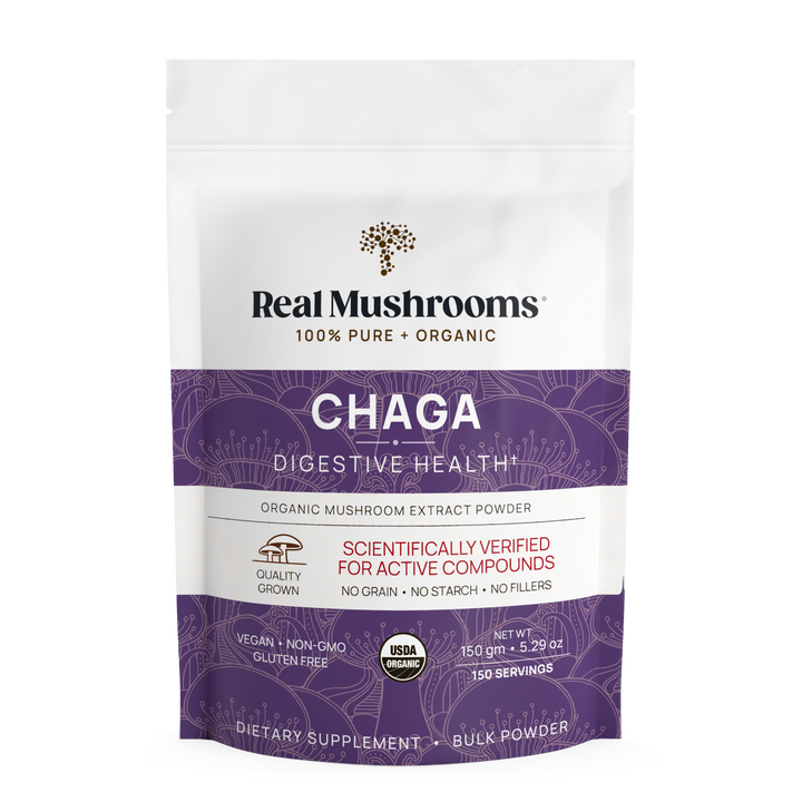 REAL MUSHROOMS Organic Chaga Extract Powder 150 servings