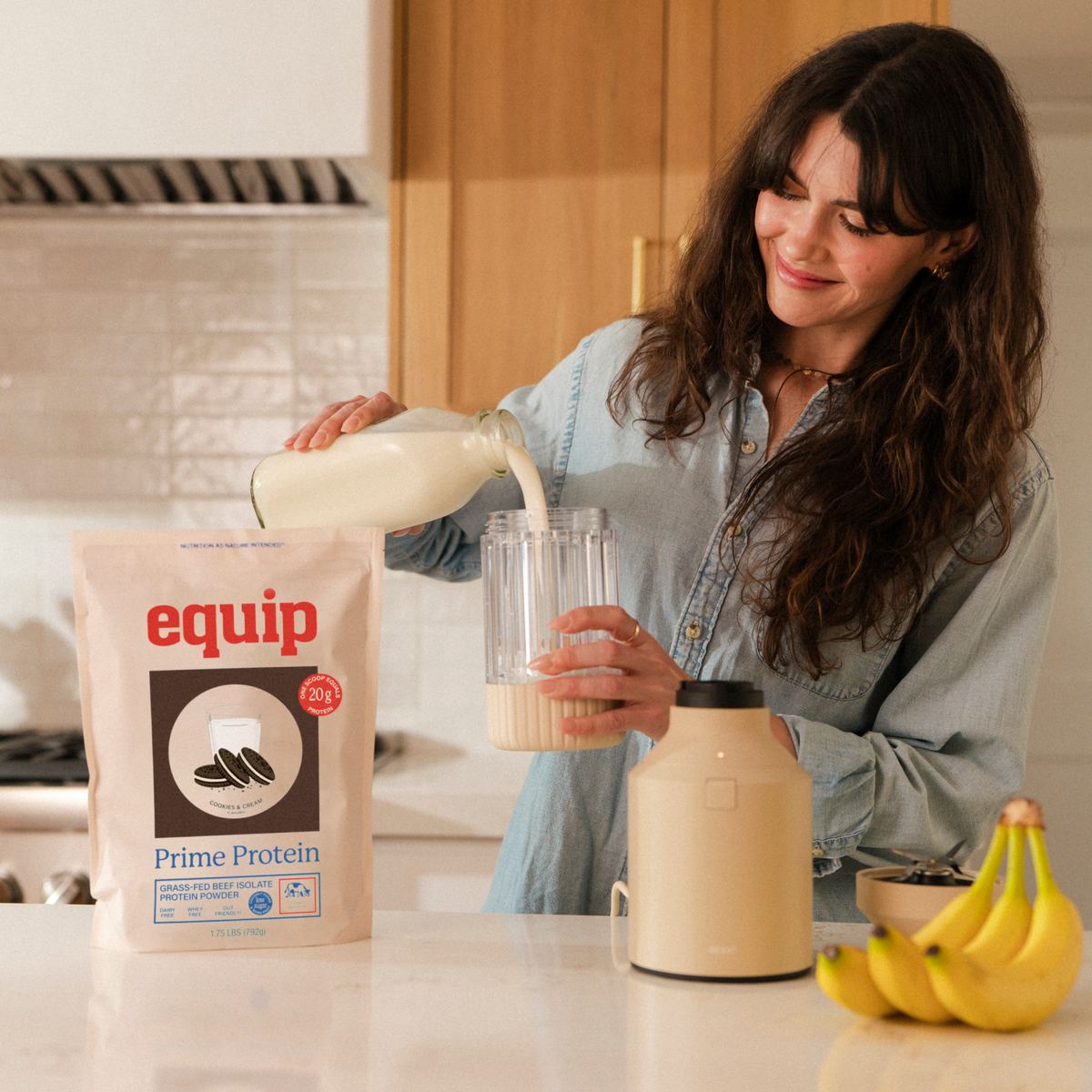 Equip Prime Protein low-sugar cookies and cream product details graphic