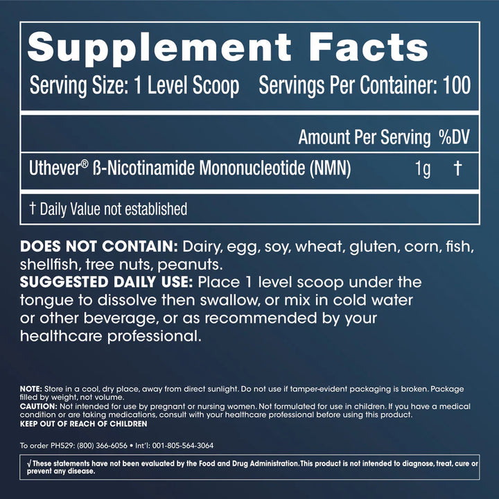 ProHealth Longevity NMN Pro™ Powder - Uthever® NMN, 100 grams - Supports physical endurance