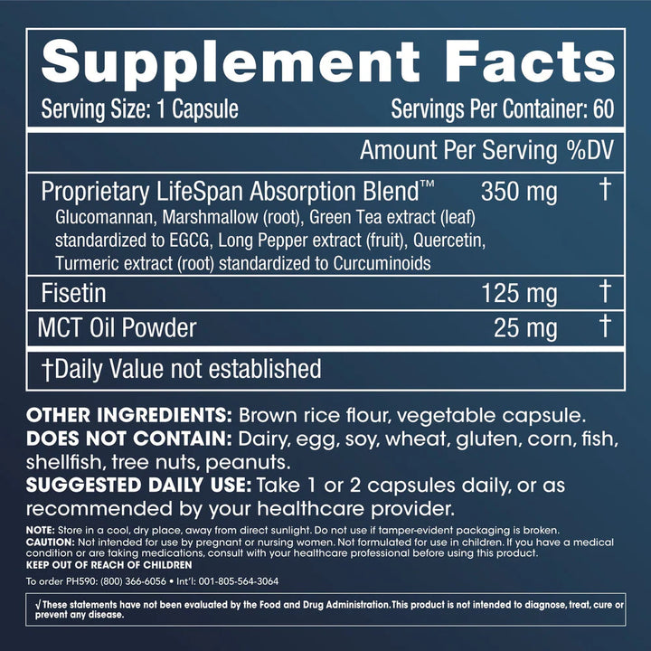 ProHealth Longevity Fisetin Pro Longevity Plus - 60 capsules - Brain & Cognitive Support
