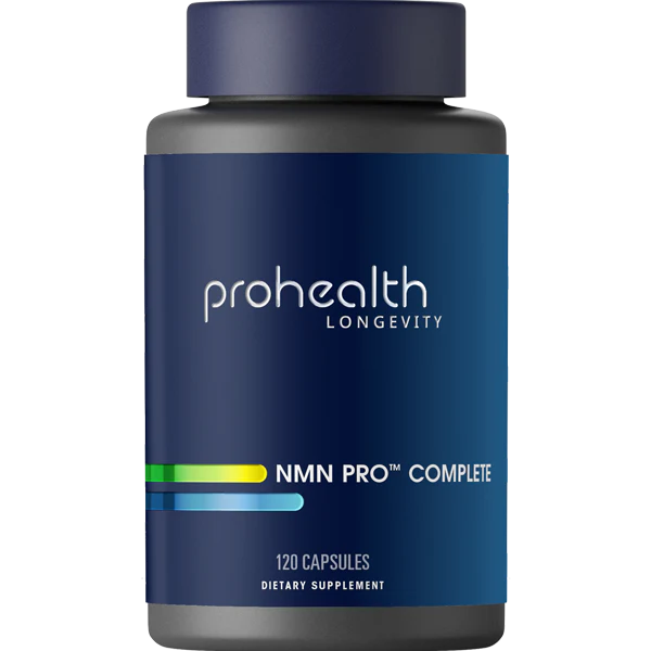 Prohealth Longevity NMN Pro™ Complete Capsules a triple-action formula combining NMN, trans-resveratrol, and TMG