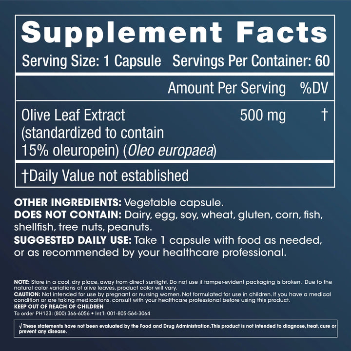 ProHealth Longevity Olive Leaf Extract - 15% Oleuropein - 500 mg, 60 c ...