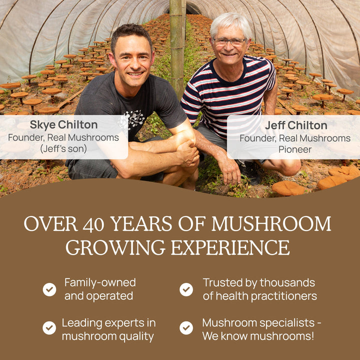 REAL MUSHROOMS has over 40 years of mushroom growing experience 