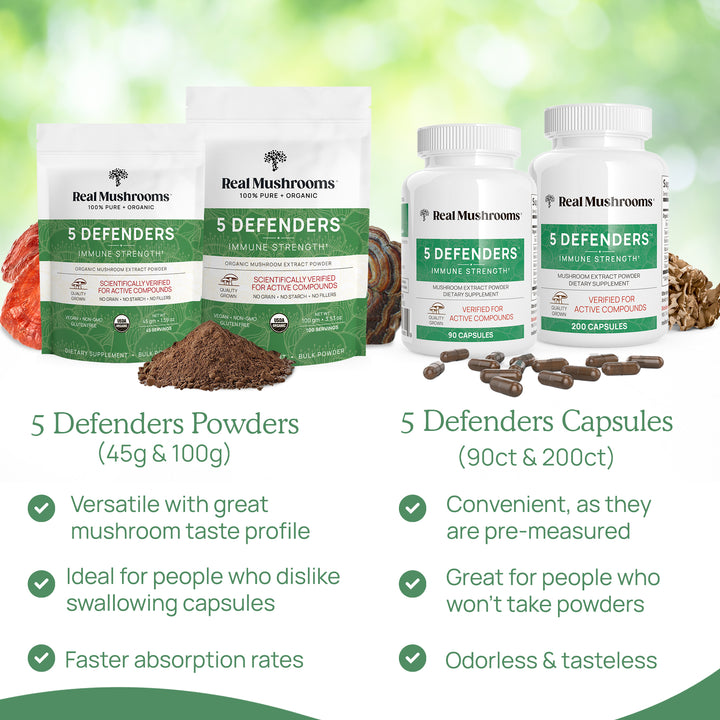 5 Defenders Organic Mushroom Complex Powder and Capsules other benefits 