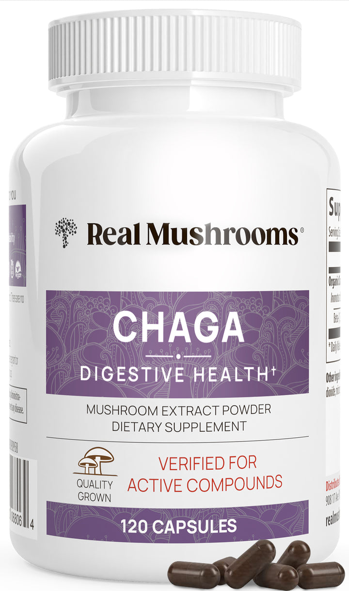 REAL MUSHROOMS Organic Chaga 120 capsules