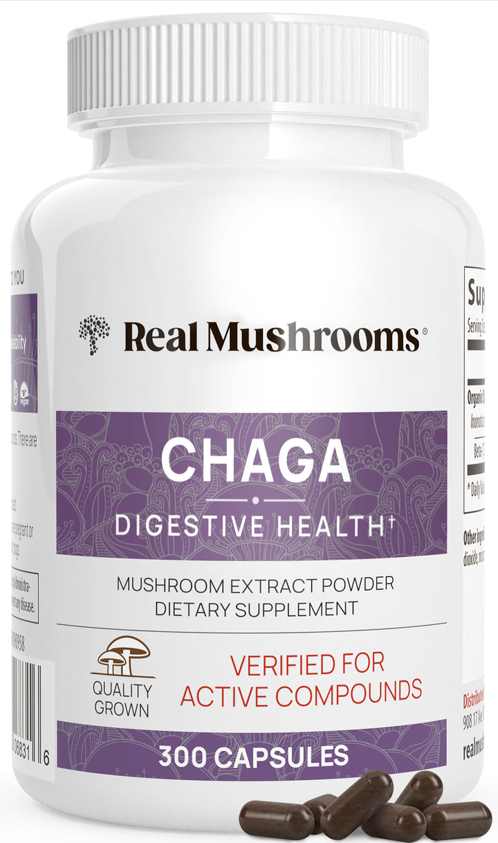 REAL MUSHROOMS Organic Chaga Extract Capsules