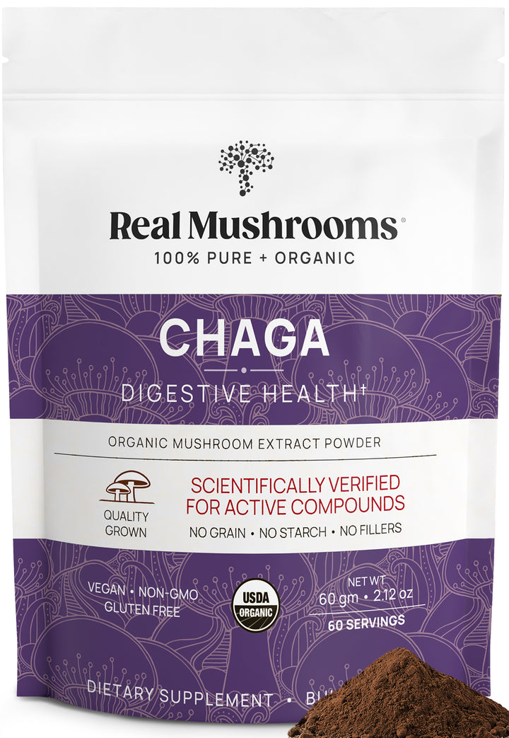 REAL MUSHROOMS Organic Chaga Extract Powder 60 gm