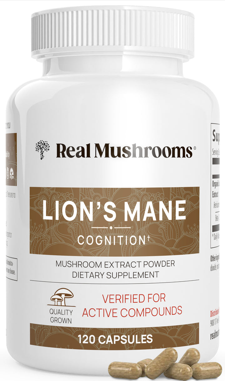 REAL MUSHROOMS Organic Lions Mane 120 capsules