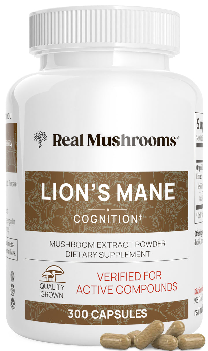 REAL MUSHROOMS Organic Lions Mane Extract Capsules 