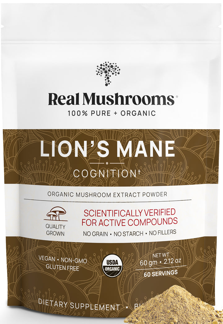REAL MUSHROOMS Organic Lions Mane 60 servings 