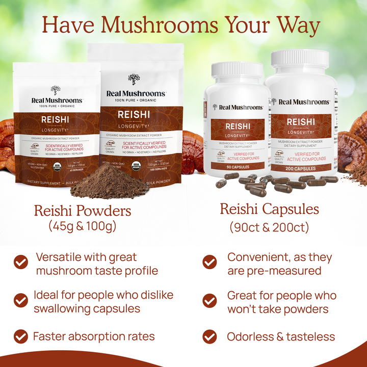 Real Mushrooms Organic Reishi Mushroom other benefits 