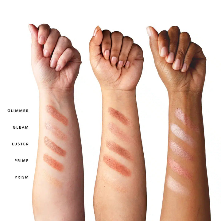 100% PURE Rose Gold Makeup Palette Swatches on different arm color