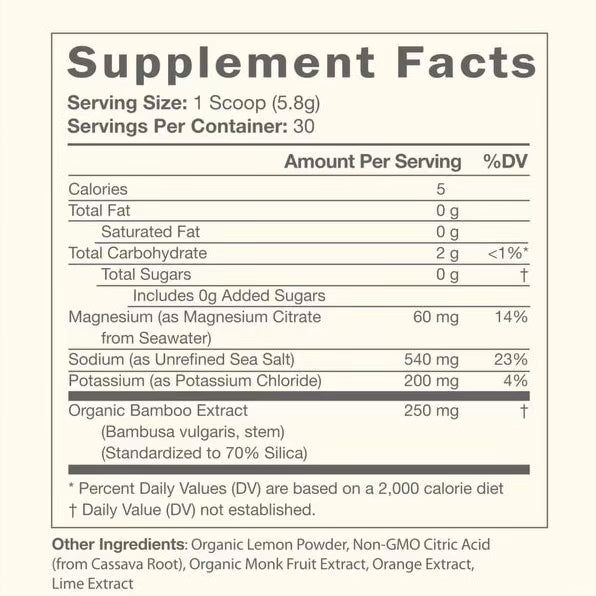Supplement Facts of KONO Nutrition Full Body Hydrate+ 