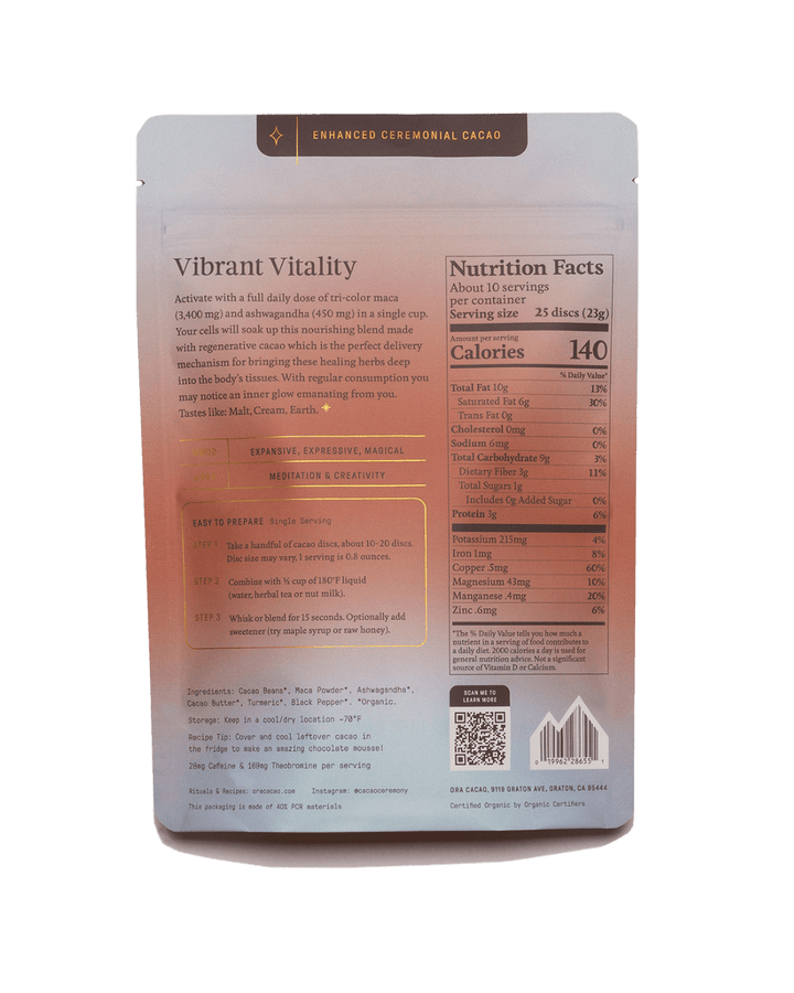 Key benefits of Ora Cacao Vibrant Vitality