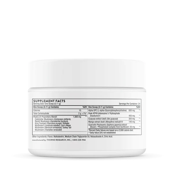 Thorne Pre-Workout Elite - Supplement Facts