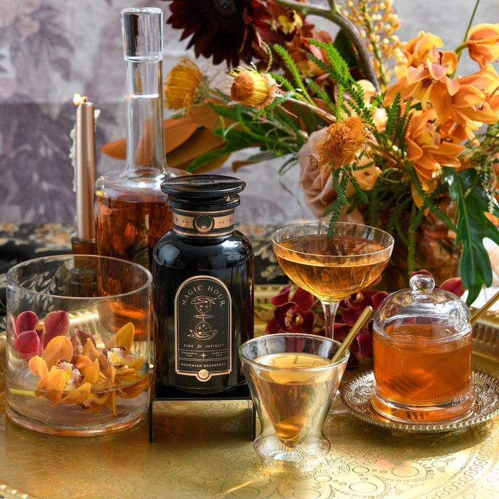 Magic Hour Organic Bohemian Breakfast Black Tea- Probiotic Rich Vanilla Puerh Tea supports  Digestion & Energy