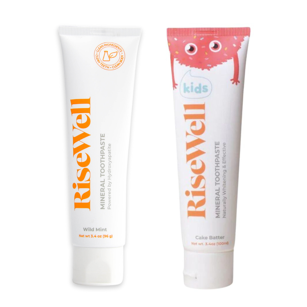 Family Wellness Duo: RiseWell Mineral Toothpaste Set For Kids & Adult ...
