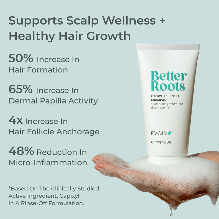 Supports Scalp Wellness + health hair growth EVOLVh Better Roots Growth Support Shampoo