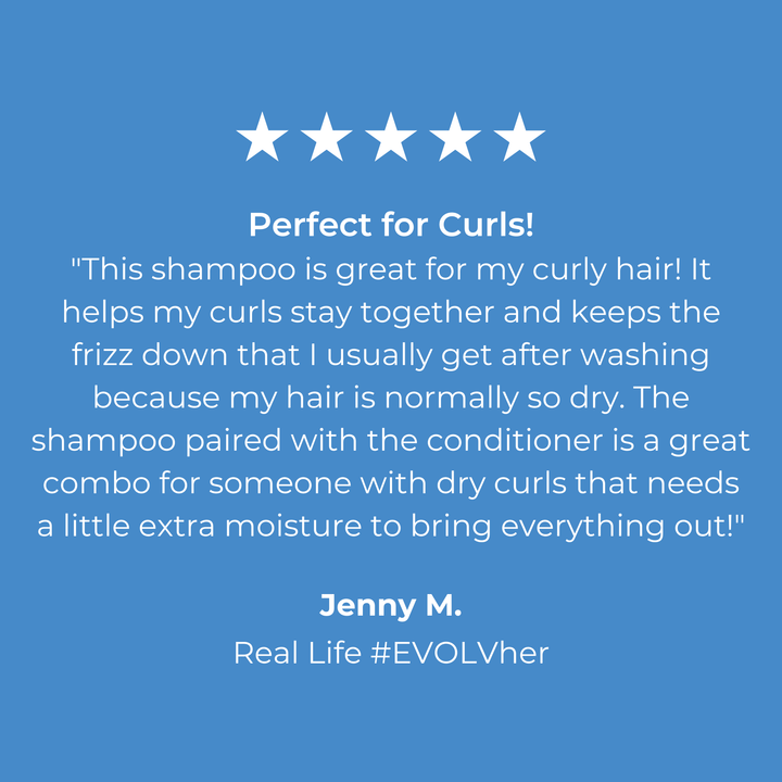 5 star customer review - EVOLVh SmartCurl Gentle Shampoo For Hydrated Curls