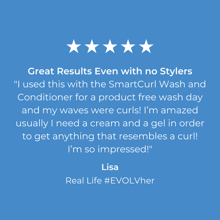5 Star customer review of EVOLVh SmartCurl Leave-In For Hydrated Curls
