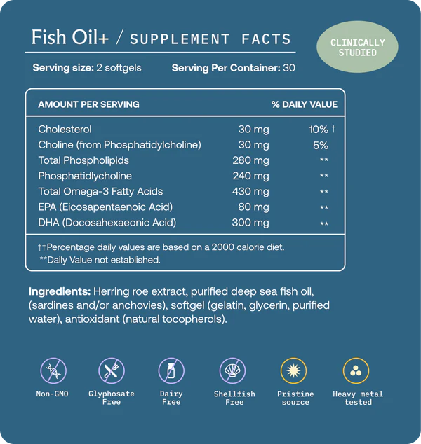 BodyBio Omega 3 Concentrate - Supplement Facts