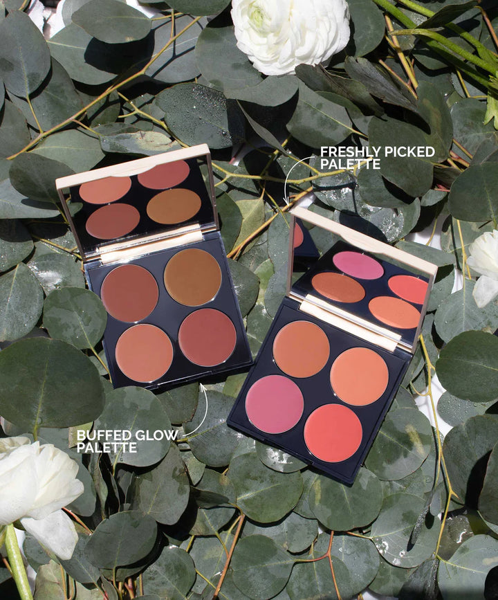 Fitglow Beauty Buffed Glow and Freshly Picked Palettes MULTI-USE CERAMIDE CREAM LIP + CHEEK PALETTES