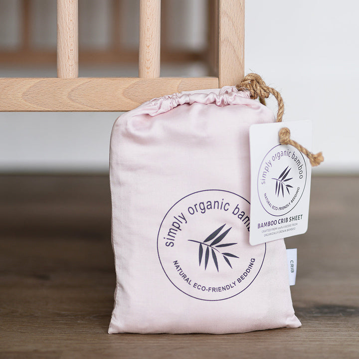 Simply Organic Bamboo pink crib sheets