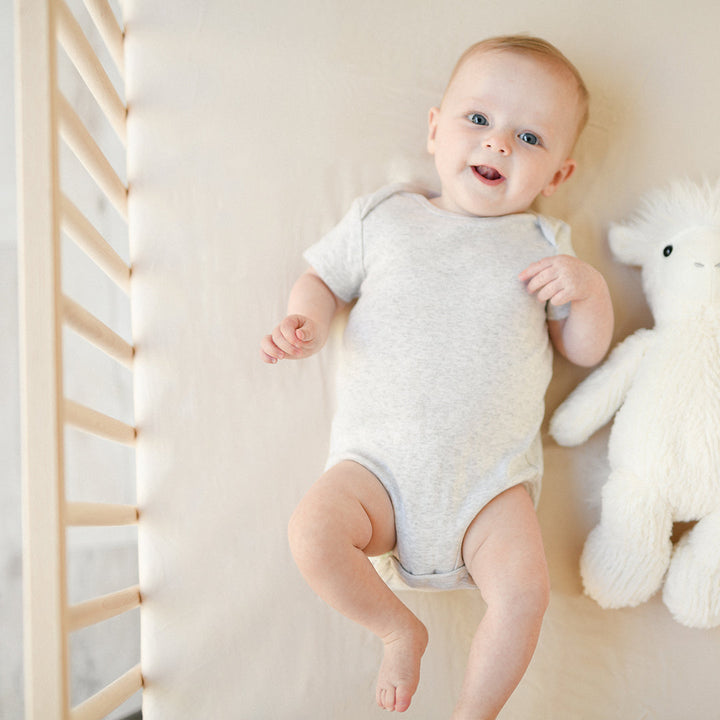 Simply Organic Bamboo crib sheets sand