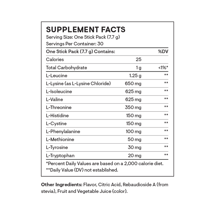 Thorne Amino Complex - Berry Details - Supplement Facts