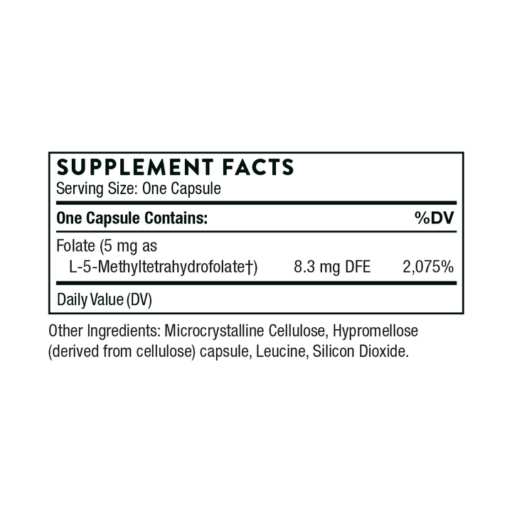 Supplement Facts Thorne 5-MTHF 5 mg